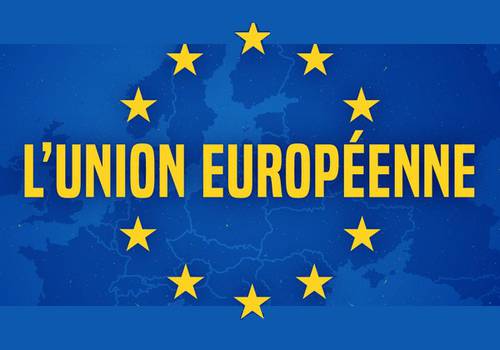 l'union européenne avec ses  étoiles jaunes